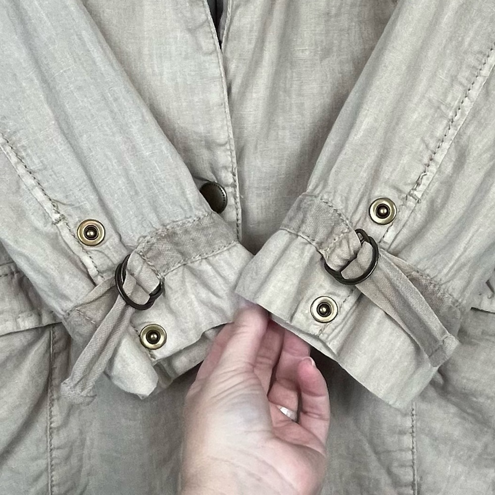 Marrakech Anthropologie 100% linen single button 3/4 sleeve blazer, medium. - Picture 8 of 11